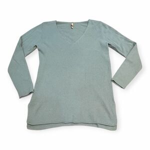 RED ENVELOPE Women’s Green Long Sleeve Cashmere V-Neck Sweater Size Medium